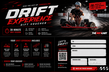 drift gift voucher birthday driftkart gokart present